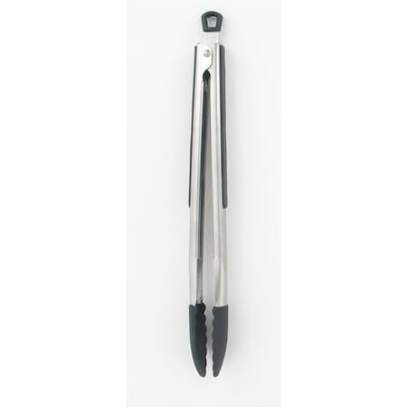 Lifetime Farberware Black/Silver Silicone/Stainless Steel Tongs 5216358